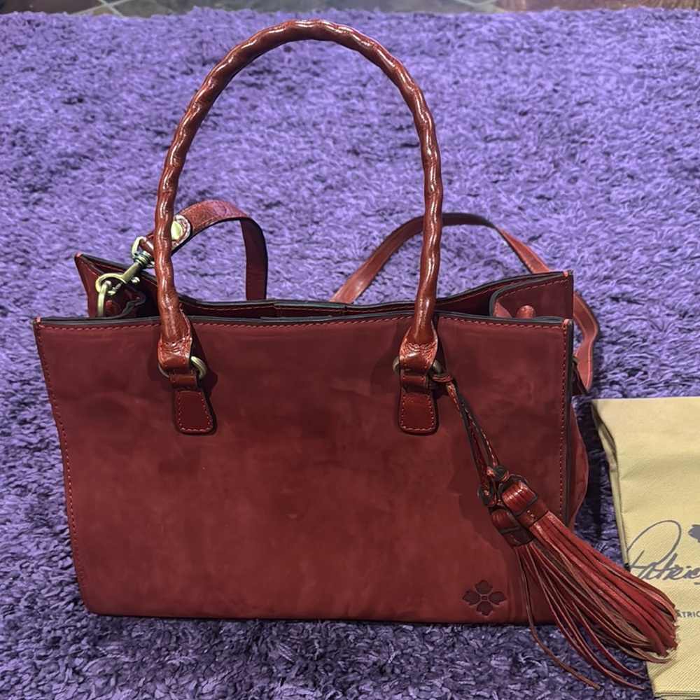 Patricia Nash Primrose  Italian Nanbuck Satchel Shoulder Bag In Fox